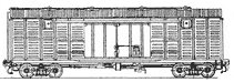 Model 11-066, 4-axle covered wagon (with metal end wall)